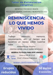 Taller de estimulación cognitiva. Reminiscencia: lo que hemos vivido